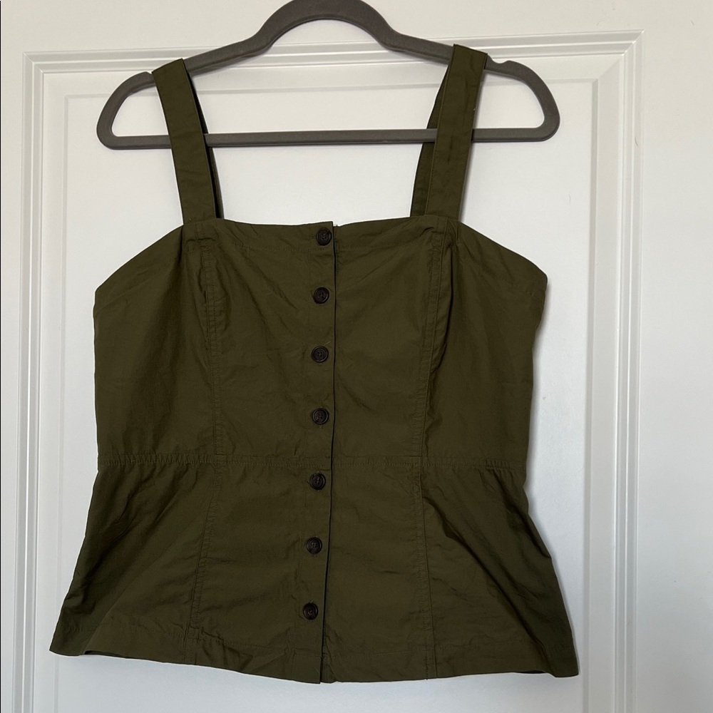 Banana Republic Olive Green Button-Up Women's Top